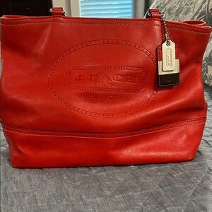 Coach Burnt Orange Leather Tote Bag